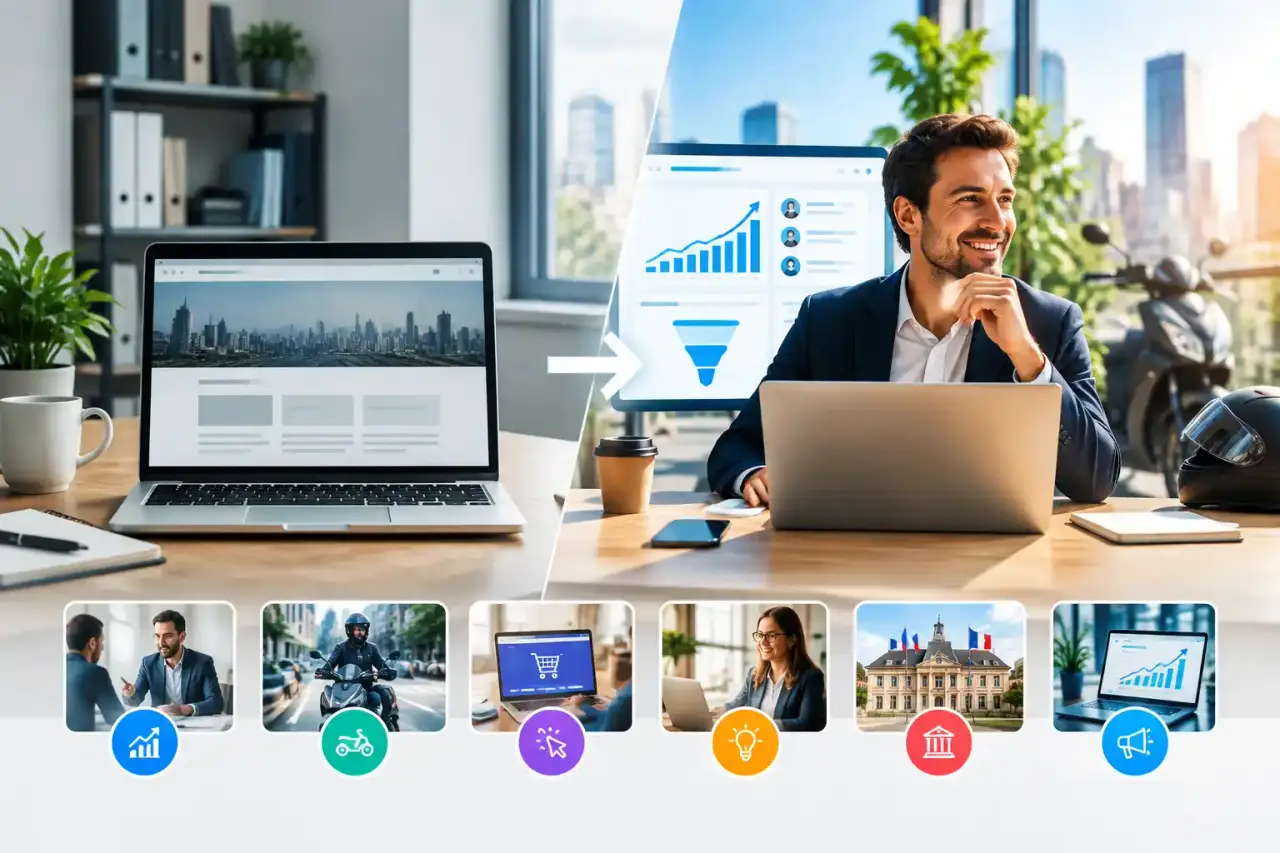 Entrepreneur analysant les performances commerciales de son site web
