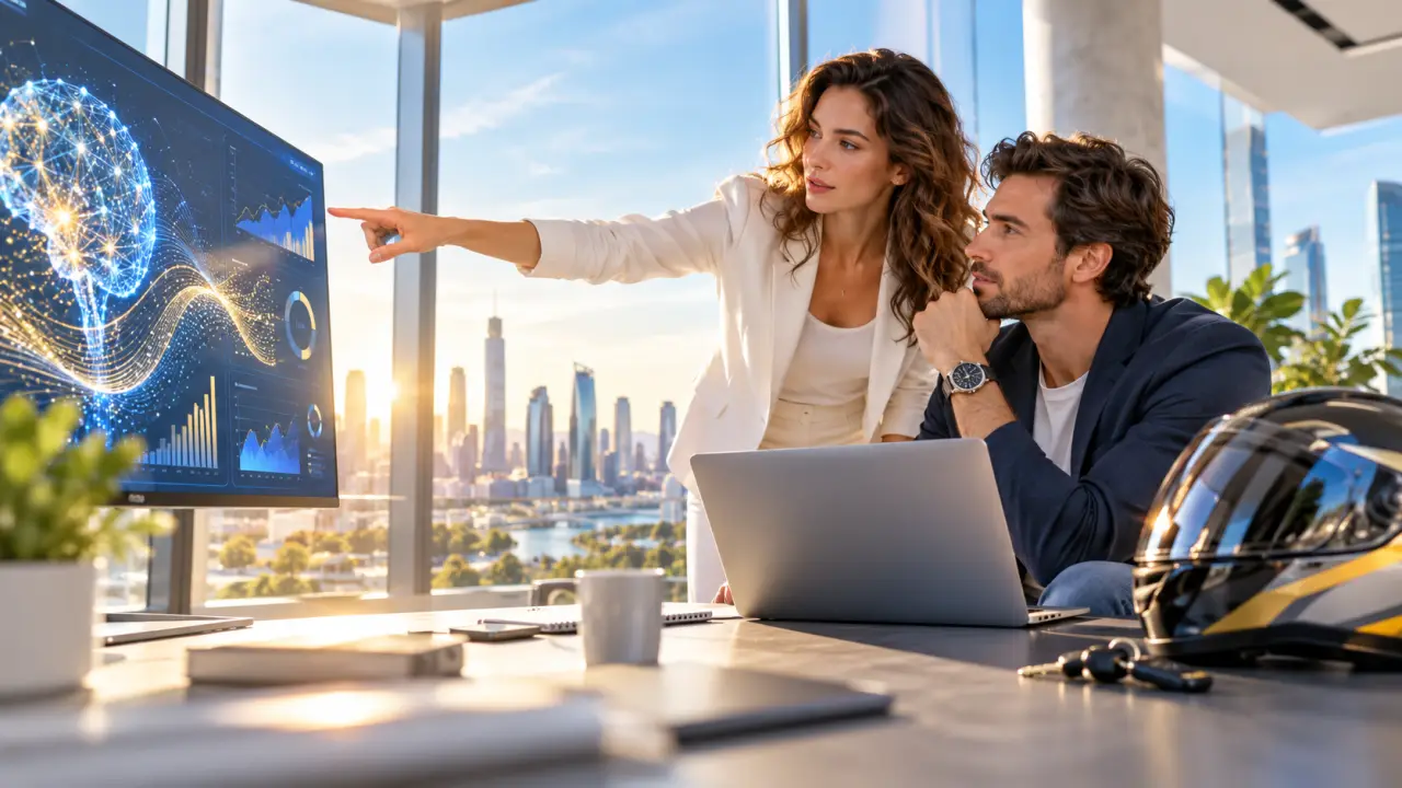 Entrepreneur utilisant l’intelligence artificielle pour accélérer le développement de son activité