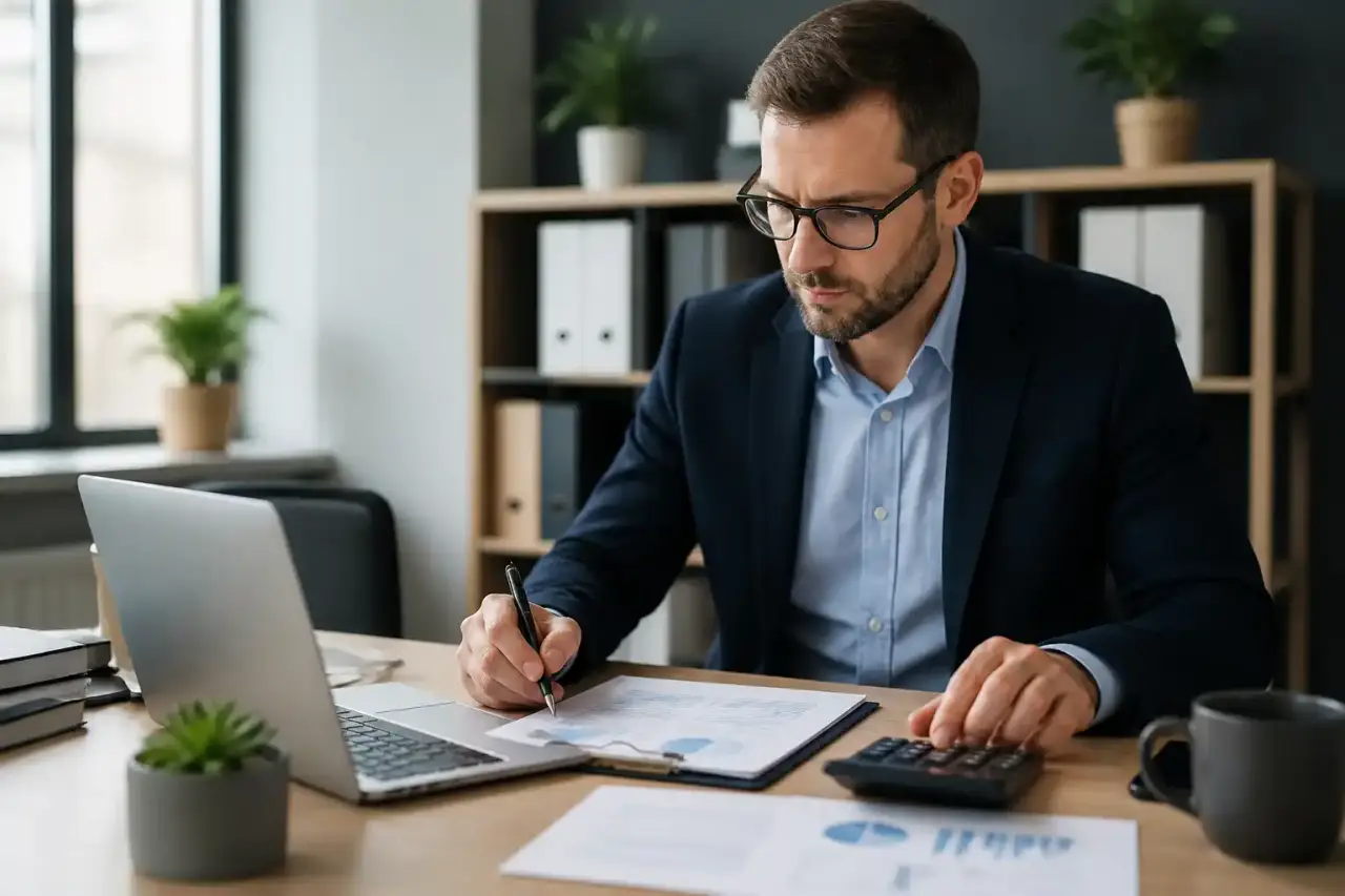 Dirigeant de PME analysant ses priorités pour gagner du temps grâce à un audit express