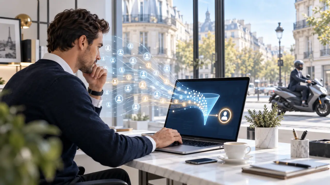 Entrepreneur analysant les performances commerciales de son site web