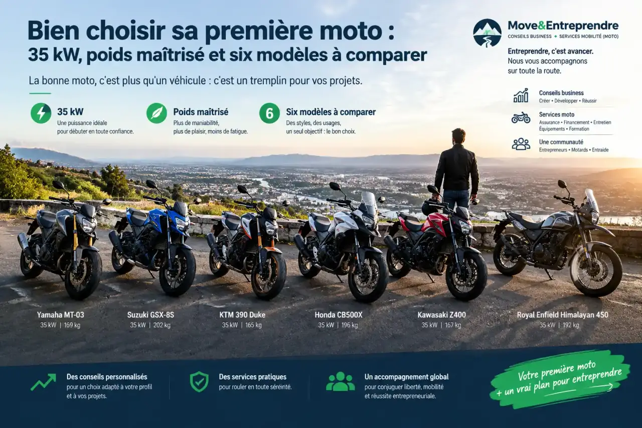 Bien choisir sa première moto : 35 kW, poids maîtrisé et six modèles à comparer