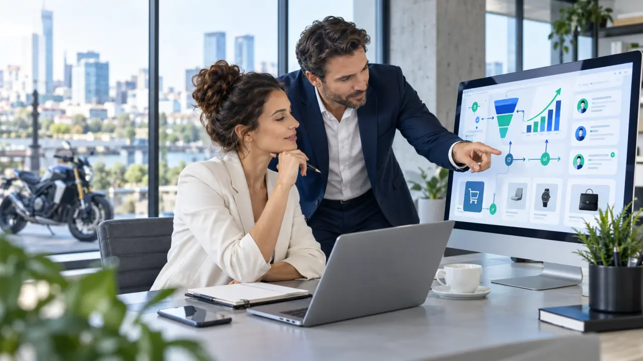 Entrepreneur analysant la performance commerciale de son site B2B
